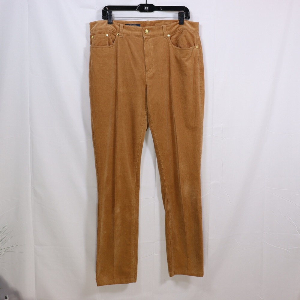 Brooks Brothers Womens 14 Caroline Fit Brown Corduroy Straight Leg Pants